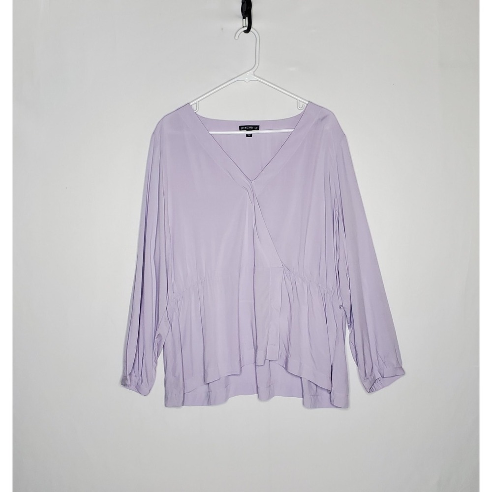 J Crew Mercantile Peplum Top Women 20 Lavender Pastel Faux Wrap Blouse Office
